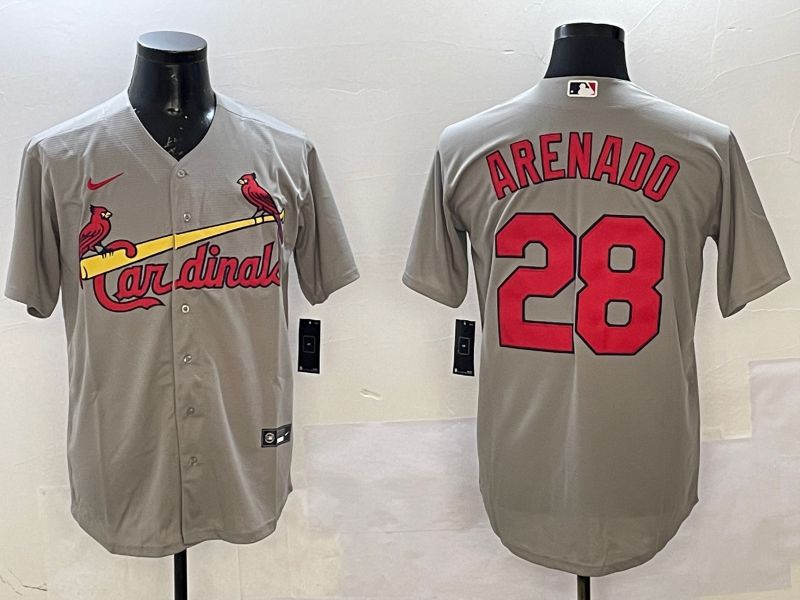 Men St.Louis Cardinals #28 Arenado Grey Game 2025 Nike MLB Jersey style 3->st.louis cardinals->MLB Jersey